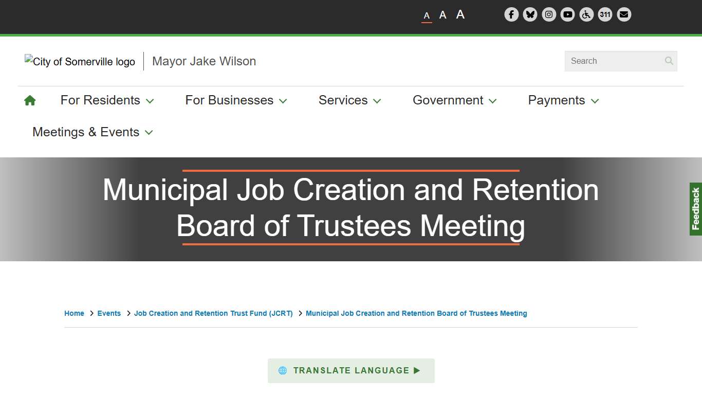 Municipal Job Creation and Retention Board of Trustees Meeting City of Somerville